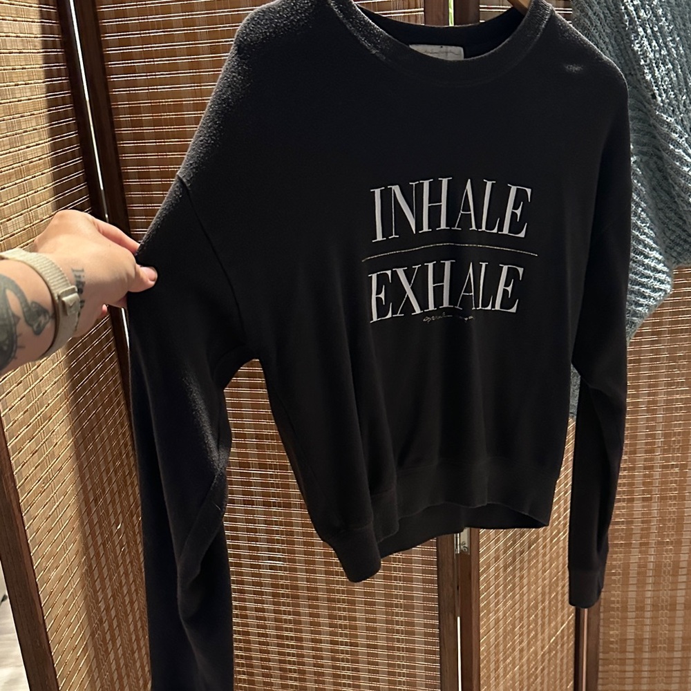 Spiritual Gangster Vintage Black 'Inhale Exhale' Sweatshirt
